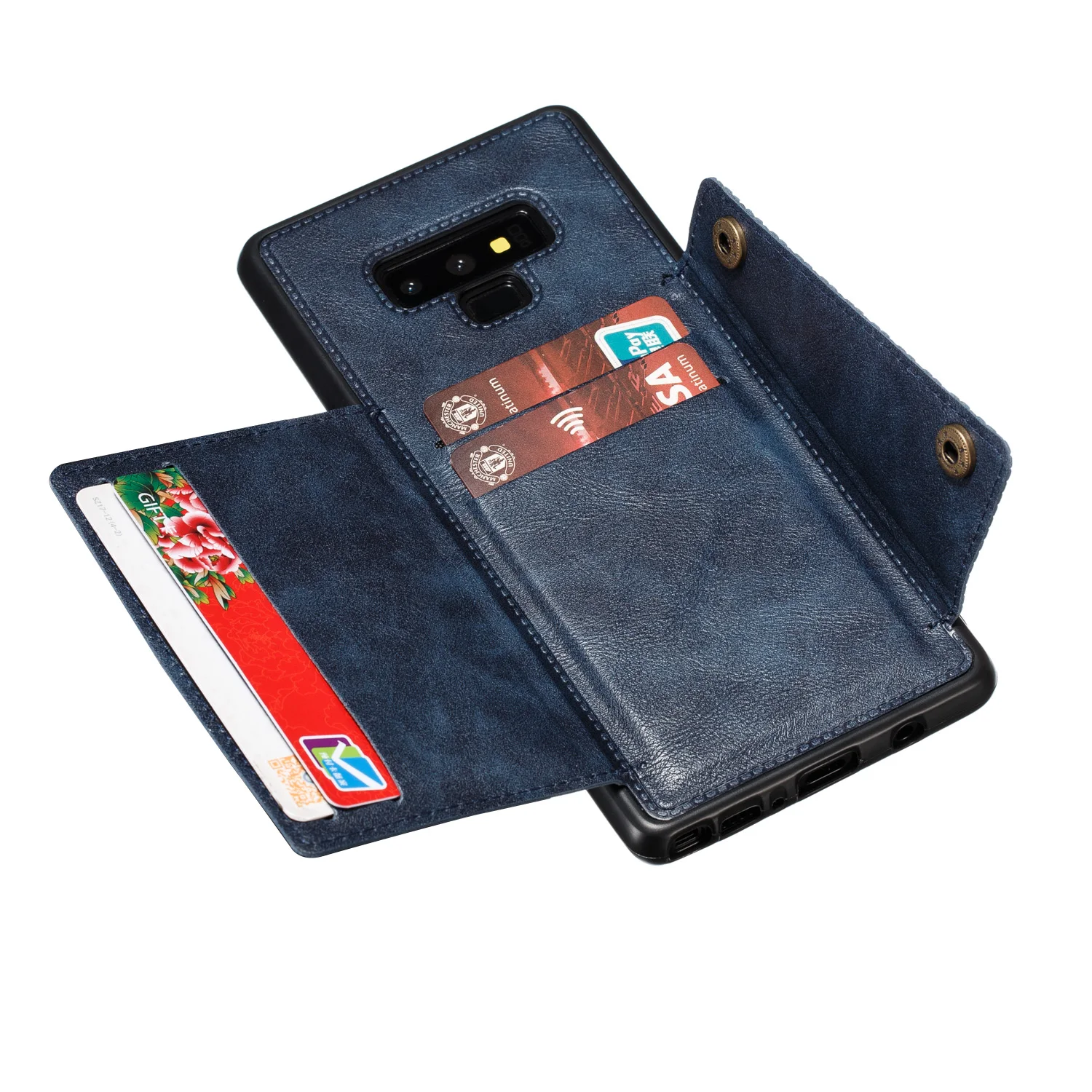 Складной слот для карт, чехол для samsung galaxy Note 9 10, роскошный кожаный крепкий держатель с магнитным креплением note10 Pro, чехол для телефона