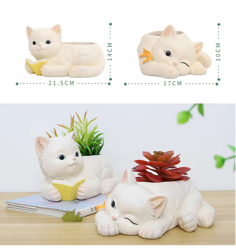 Kawaii Cat Bonsai Flower Pot Ceramics Succulent Plant Potted