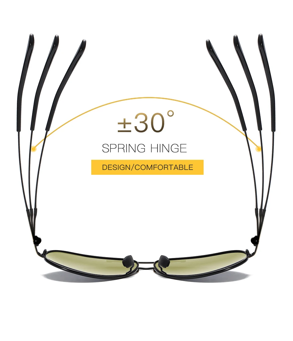 LIOUMO Nachtsicht-Fliegersonnenbrille für Herren, polarisierte photochrome Fahrbrille für Damen, Pilotenbrille, Sonnenbrille für Herren – Detail 15