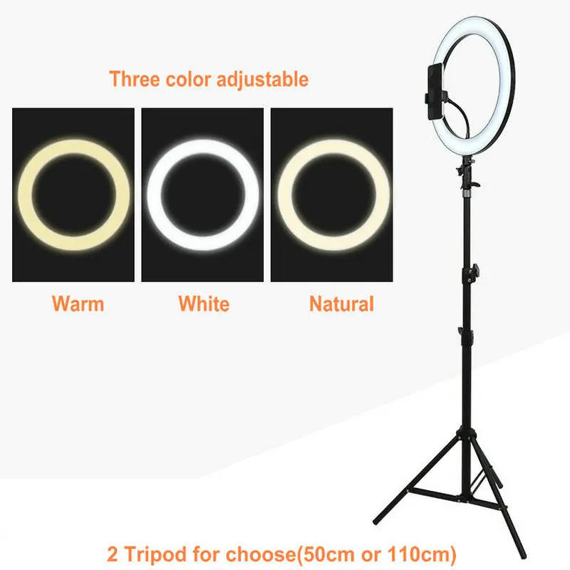 Najtaniej JOYTOP LED Selfie lampa pierścieniowa interfejs USB możliwość przyciemniania telefonu fotografia wideo światło z klips do telefonu makijaż lampa wideo studio