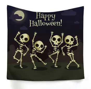 

Halloween Fullmoon Tapestry Ghost Printing Beach Blanket Cat Home Wall Decoration Cartoon Wall Hanging for Halloween Party