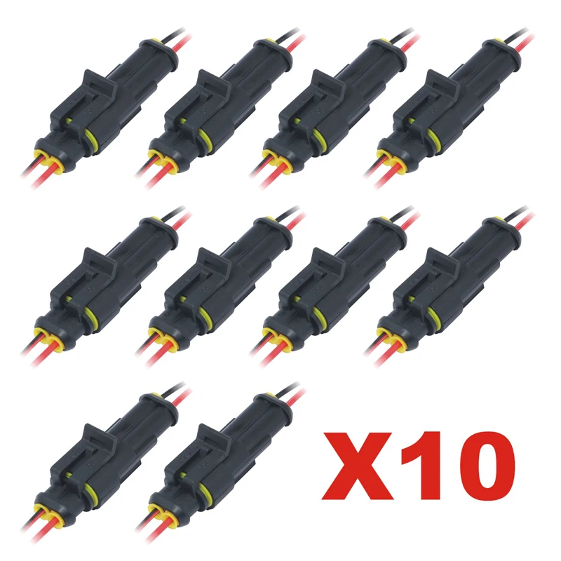 

2 Pin Waterproof Male Female Electrical Wire Cord Connector Plugs Attachment Set