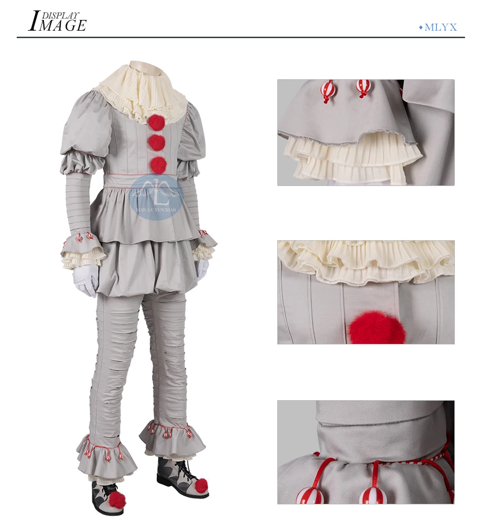 Manluyunxiao Pennywise костюм Хэллоуин косплей для детей для мужчин взрослых It Chapter Two клоун это наряд на заказ большие размеры