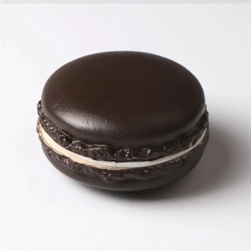 Colorful Macarons Key Pendant Donut Fake Bread French Sandwich Dessert Model 030 Y - Цвет: Черный