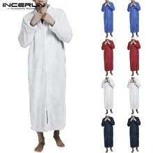 INCERUN/зимняя повседневная фланелевая домашняя одежда для пары; мягкий удобный длинный пуловер; халат; Пижама; стильный теплый халат;