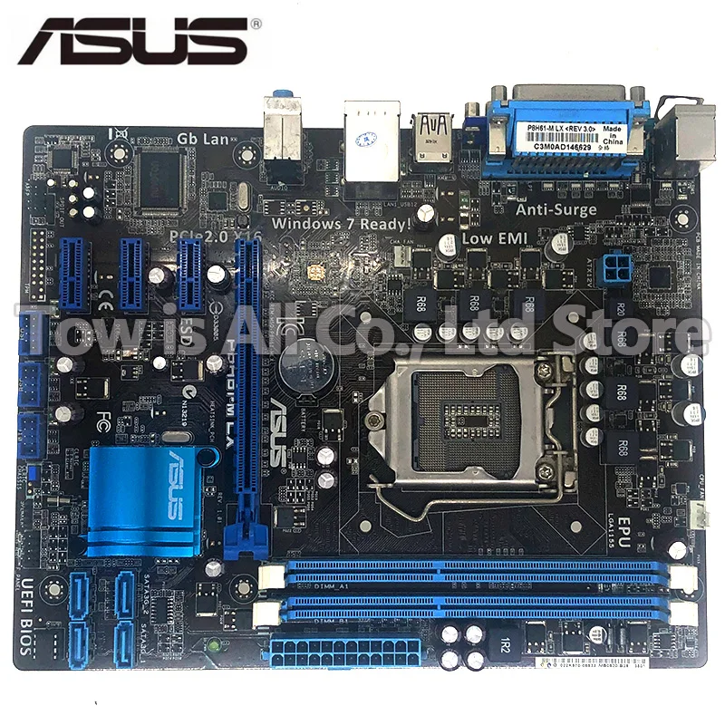 Koop Asus P8H61 M Lx Originele Moederbord DDR3 Lga 1155 USB2.0 16 Gb Voor I3 I5 I7 22 32nm H61 Desktop moederbord