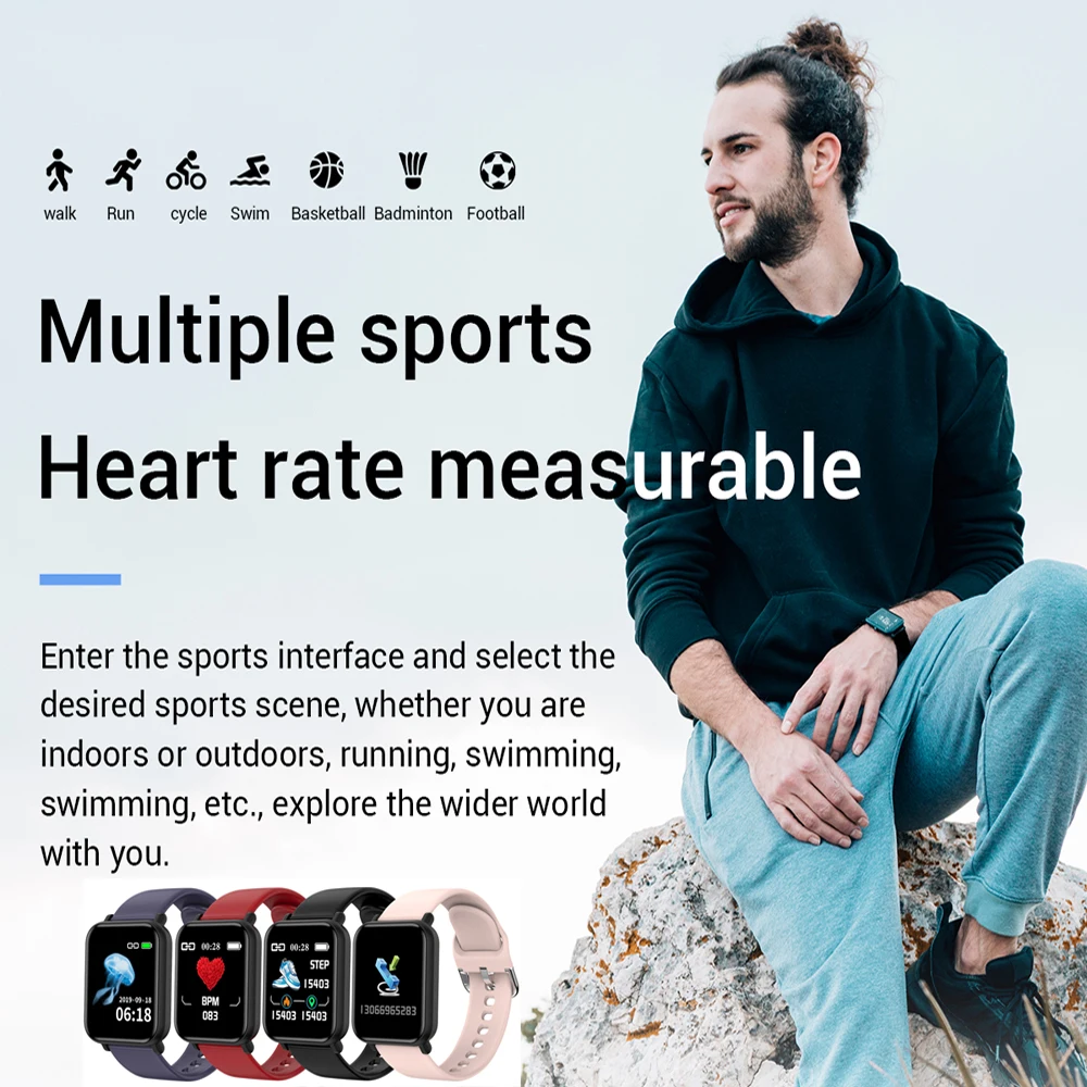  SENBONO Women Men Smart Watch For Android Apple Watch IP68 Waterproof Heart Rate Blood Pressure Sma - 4000324668637