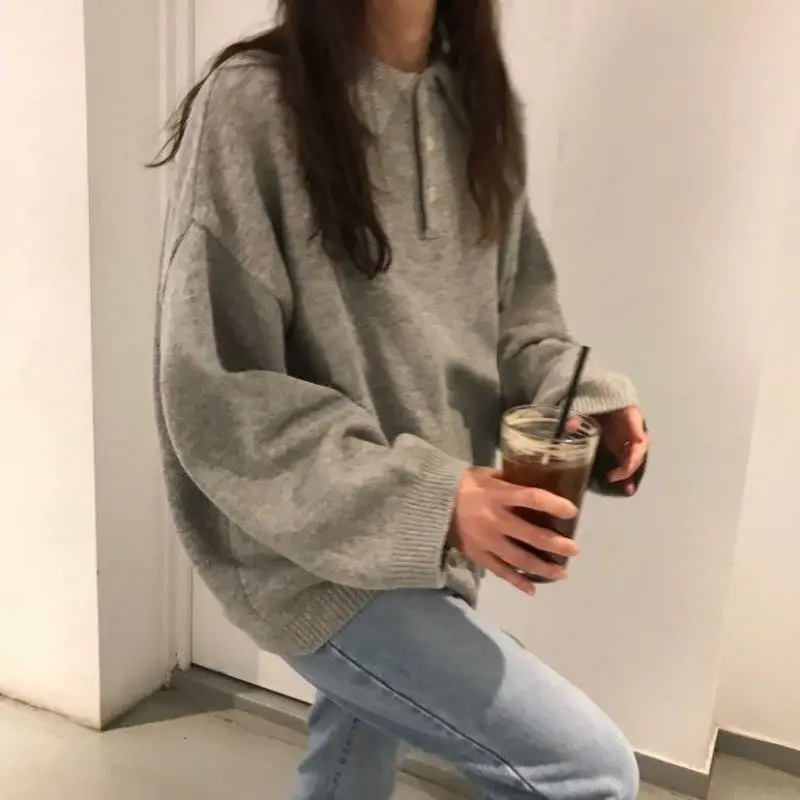 2020 autumn and winter new college style sweater female students loose and thin lapel long-sleeved sweater coat trend