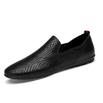 

EUDILOVE brand size 38-44 men dress flats genuine leather formal business pointed toe wedding shoes men's Loafers flats *5079