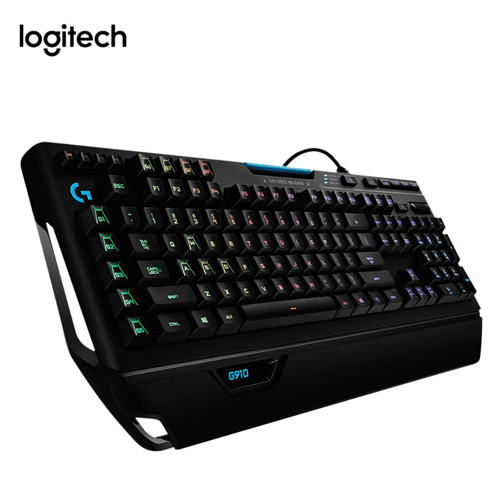 Механическая игровая клавиатура для ПК logitech G910 Orion Spark RGB с подставкой для рук, оригинальные компьютерные клавиатуры с 9 программируемыми клавишами