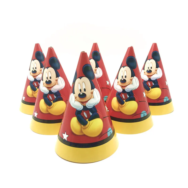  Mickey Mouse Party Tableware Paper Cups Plates Hats Birthday Boy Invitations Card Napkins Mickey Mo - 4000385833496