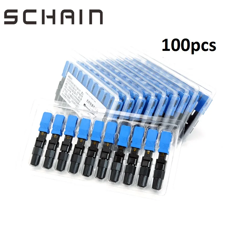 100 шт. SC UPC Быстрый коннектор быстрый встраиваемый волоконно оптический FTTH