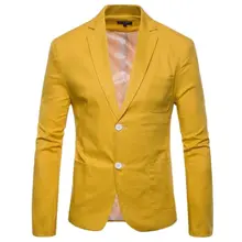 Chaqueta de vestir para hombre, traje informal de algodón y lino con dos botones, abrigo con bolsillo, decoración en nueve colores M 4XL, novedad de otoño