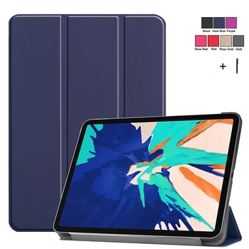 

3-Folding Smart Wake Sleep Case For iPad Pro 12.9'' 2020 Flip Leather Stand Cover For iPad Pro 12.9 inch 2020 +Stylus