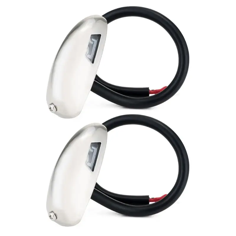 

12V Stainless Steel LED Navigation Signal Light Lamp Red Green For Marine Boat