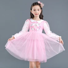 Платье Эльзы для девочек; утепленные детские платья принцессы для девочек; vestidos; вечерние платья с кружевом; Рождественская зимняя одежда; Infantil Menina; маскарадный костюм; 6-8