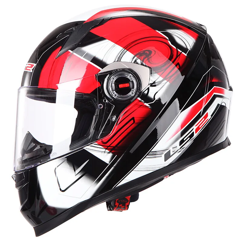 LS2 FF358 мотоциклетный шлем анфас мотоциклетный мужской гоночный шлем Moto Casco Capacetes de Motociclista - Цвет: Black Red QK
