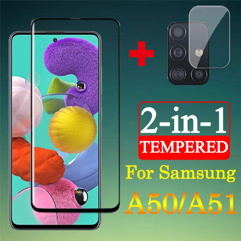 2 в 1 защитный стеклянный чехол для samsung galaxy a50 a 50 a51 51 закаленная пленка 51a 50a защита