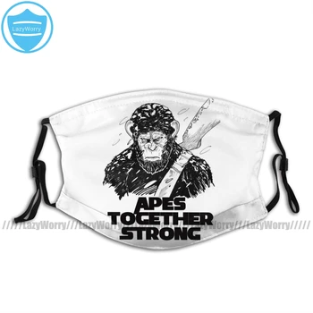 

Planet Apes Mouth Face Mask Caesar Apes Together Strong Facial Mask with Filters Funny Adult Polyester Mask