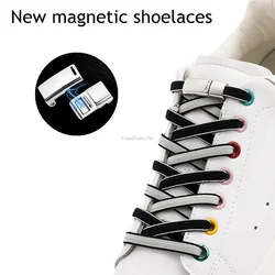 No tie Shoe laces Magnetic Lock Double Color Elastic Shoelaces Sneakers for Shoelace Kids Adult Laces One Size Fits All Shoes