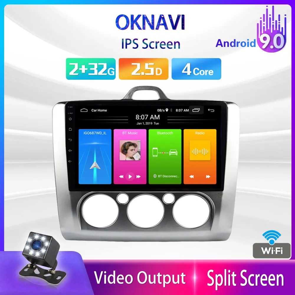 OKNAVI Android 9 0 2 din DSP автомобильный DVD радио мультимедиа видео плеер для Ford Focus EXI MT MK2 2004