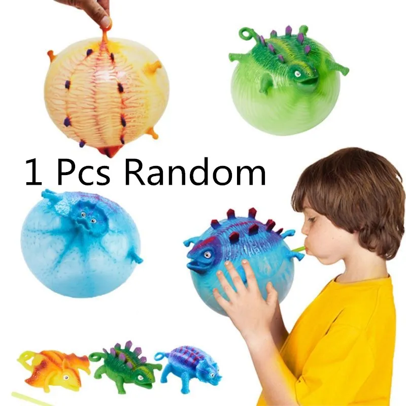 TPR материал, детская игрушка, детская забавная игрушка, случайные животные, игрушки, динозавр, тревога, снятие стресса, надувной шар, сжимающий мяч - Цвет: dinosaur Random