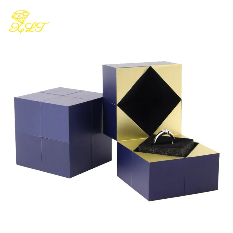 Creative Proposal Rubik's Cube Ring Box Personalized Valentine's Day Gift Rubik's Cube Jewelry Box Ring Box Ring Box For Display 50pcs white beige personalized logo printing jewelry bags custom earrings packaging bags brooches ring gift bags wholesale