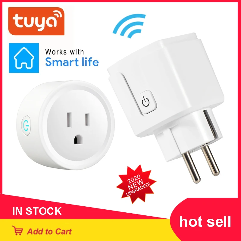 

WiFi Smart Plug 16A Adaptor Wireless Remote Voice Control Power Energy Monitor Outlet Timer Socket Tuya SmarT EU/US/UK Plugs