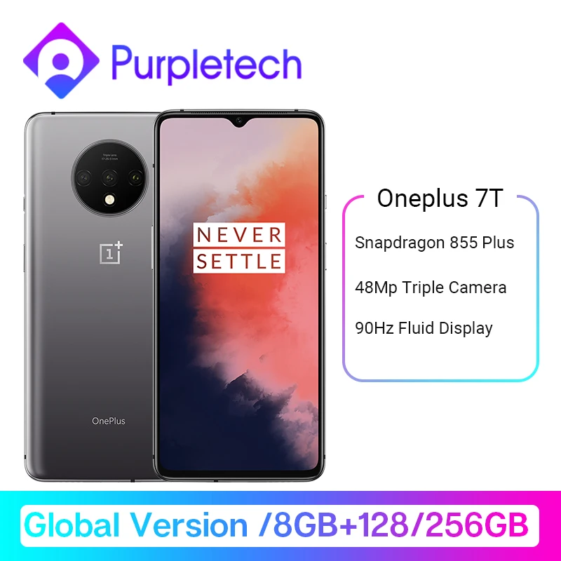 

2019 New Global Version OnePlus 7T Snapdragon 855 Plus 6.55'' AMOLED 90Hz Fluid Screen 48MP Triple Cam 30W Charge Smartphone