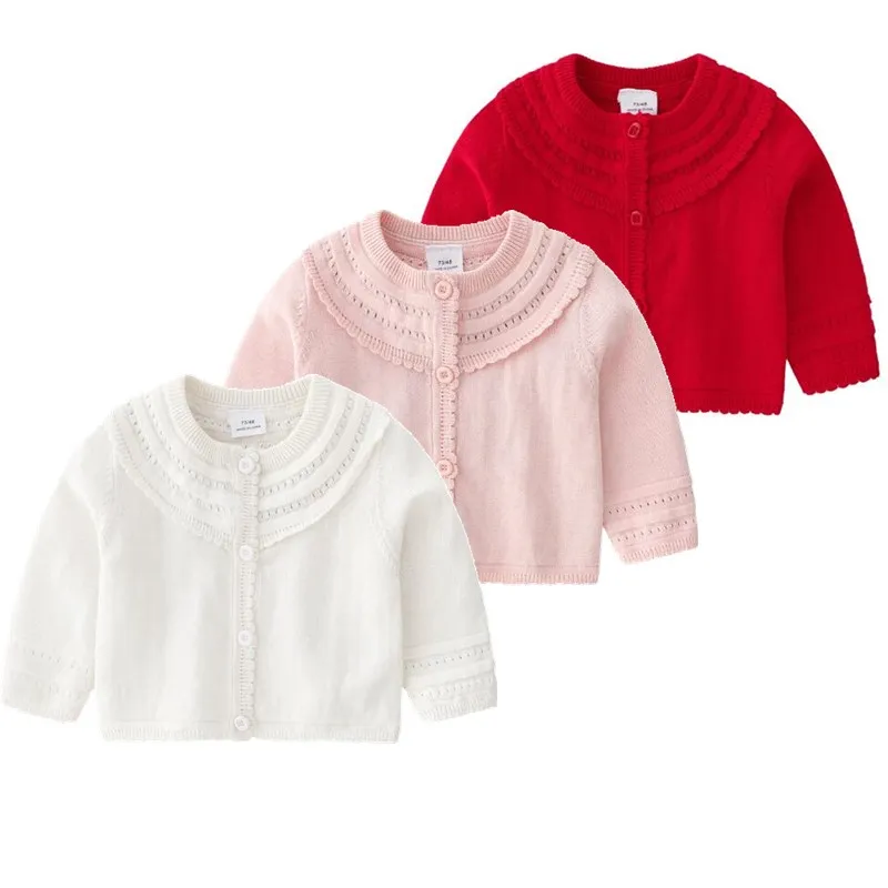 Коллекция года, модный весенне-осенний вязаный свитер с длинными рукавами для маленьких девочек свитера для маленьких девочек Детский свитер для девочек Одежда для младенцев