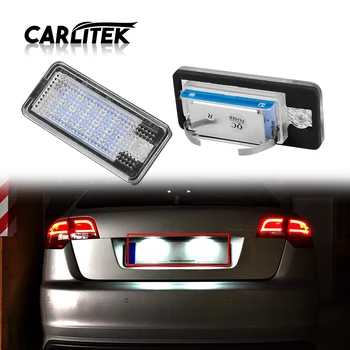 

For AUDI A3/S3 A4/S4 B6 B7 A6/C6 A8/S8 D3 Q7 RS4 RS6 LED Number License Plate Light White No Error License Plate Lamp Carlitek