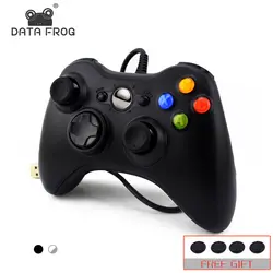 Данных лягушка USB проводной геймпад для Xbox 360 контроллер Джойстик для официальный Microsoft ПК контроллер для Windows 7 8 10