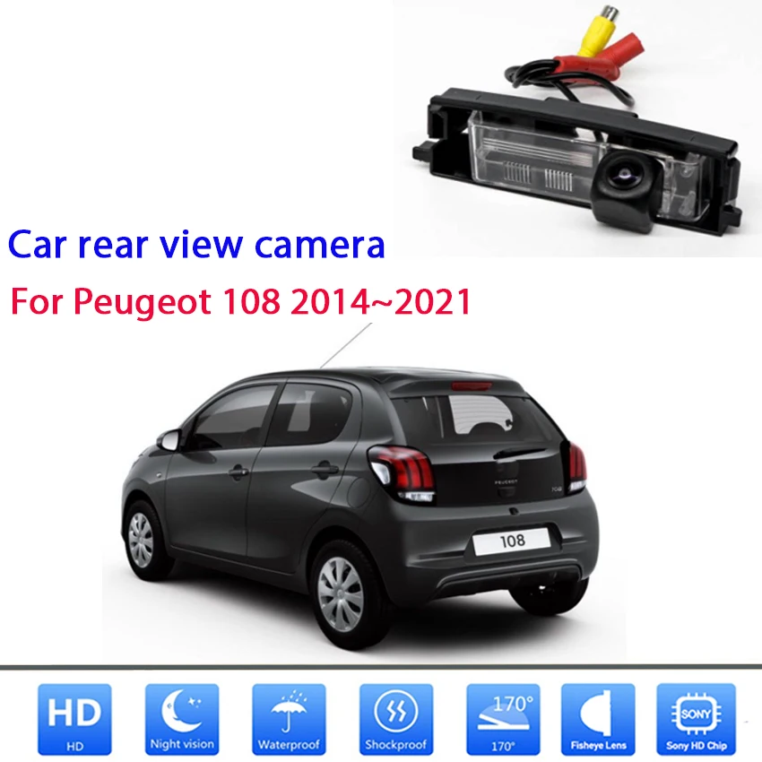 Камера заднего вида HD CCD с функцией ночного видения для Peugeot 108 2014 2015 2016 2017 2018 2019 2020