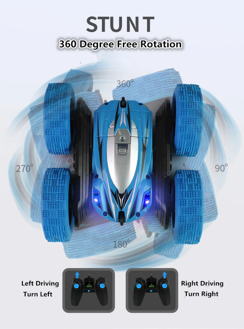 Внешнее Беспроводное управление двойной боковой трюк внедорожный RC Автомобиль 2,4G 360 градусов рулон высокая скорость вождения дистанционное управление Игрушечная модель автомобиля