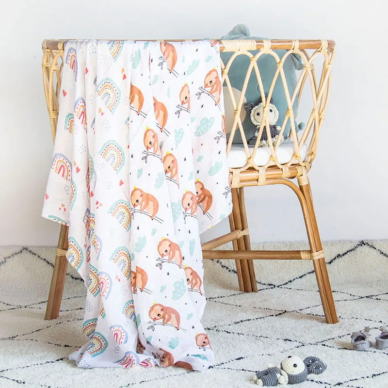 Cotton Swaddle 2Pieces/Set 70% Bamboo+30% Soft Cotton Baby Swaddle Wraps