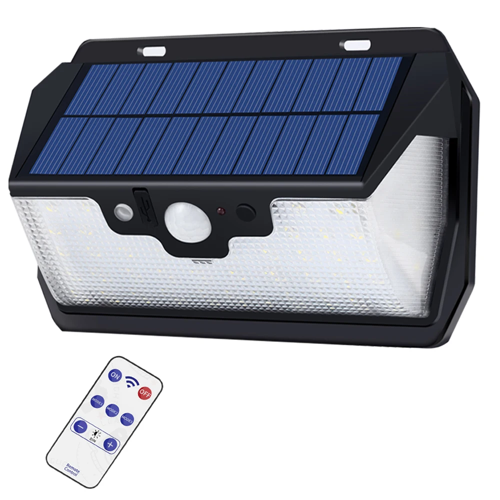 55 Led-Solar-Garden-Wall-Lamp Outdoor Energy-Saving Pathway Power-Motion-Sensor Waterproof Ip65 Remote control | Лампы и освещение