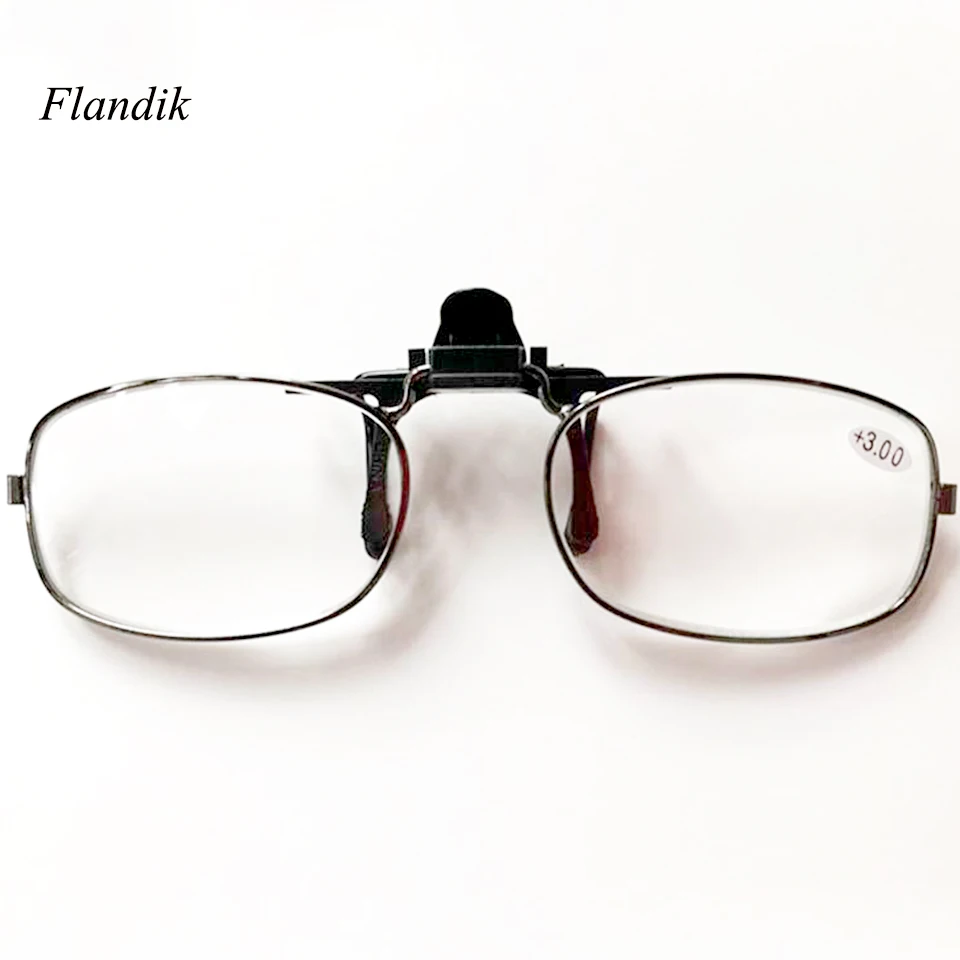 Металлическая Рамка клип на чтение гасса Портативный Спорт на открытом воздухе, рыбалка пресбиопические очки+ 1,00+ 1,50+ 2,00+ 2,50+ 3,00+ 3,50