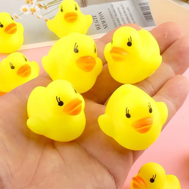 12pcs Baby Bathroom Water Pool Funny Toys for Girls Boys Gifts Kawaii Mini Colorful Rubber Float Squeaky Sound Duck Bath Toy 1