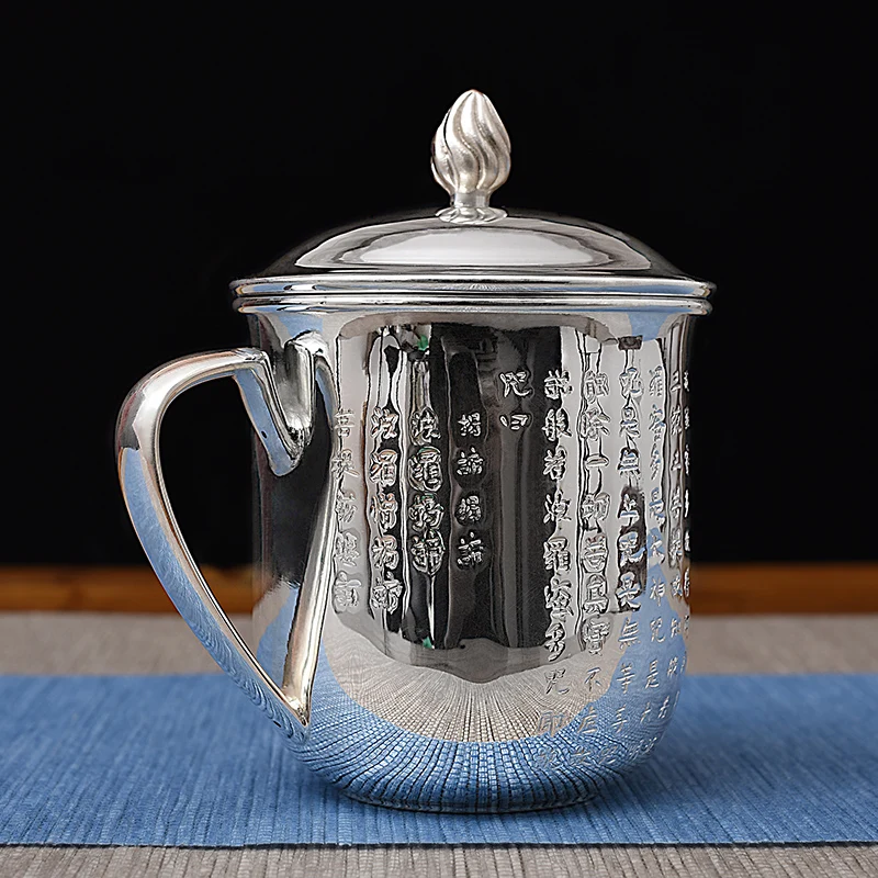 Чайная чашка из стерлингового серебра 999 пробы бизнес кружка для мужчин и женщин