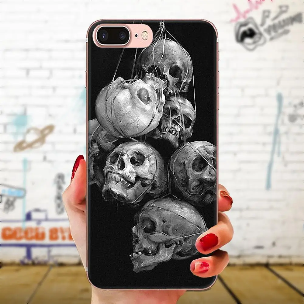 Для Apple iPhone 11 Pro X XS Max XR 4 4s 5 5C 5S SE 6 6S 7 8 Plus высококачественный Роскошный чехол для телефона жуткий череп