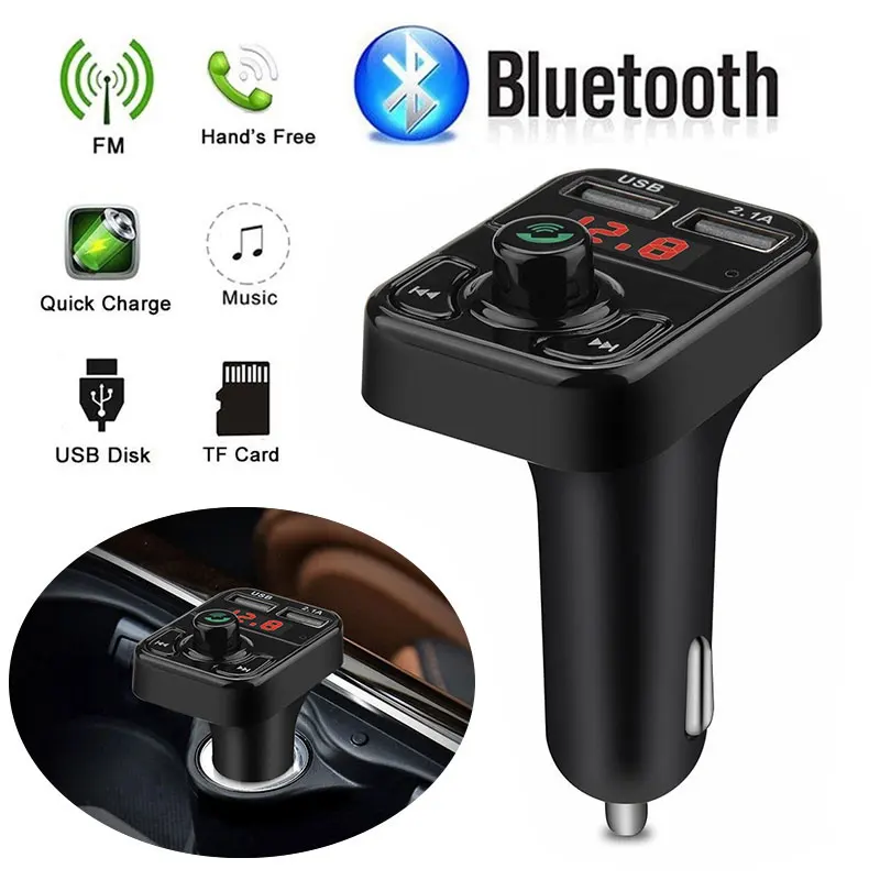Vehemo MP3 автомобильный fm-передатчик передатчик Bluetooth Обнаружение напряжения для Handfree FM адаптер Универсальный AUX Стерео