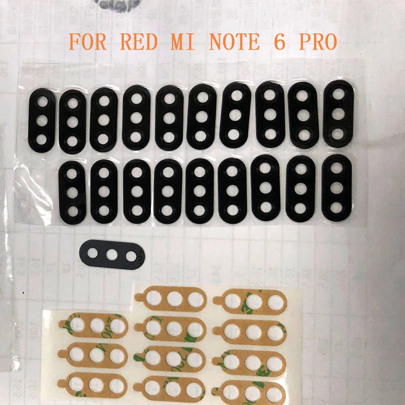 10/30/50/100 шт для REDMI Note 6 PRO натуральная кожа Back Стекло объектив Стекло Камера объектив с Стикеры примечание 6 PRO замена