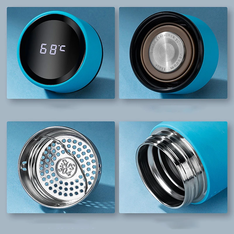 Термос из нержавеющей стали с индикатором температуры|Вакуумные фляги и термосы|