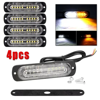 

Warning Emergency Light Amber/White 10-LED Strobe 12V 24V Anti-collision