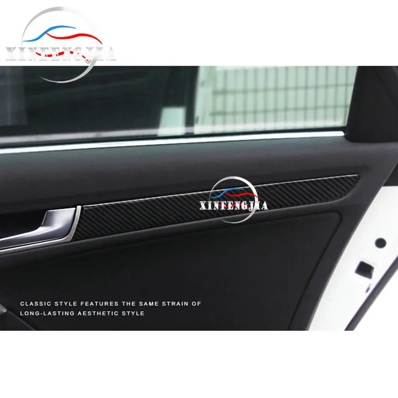 Для Audi A4 A5 Q5 B8 09-16 4x углеродное волокно внутренняя дверь литье полоса накладка