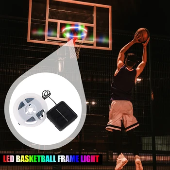

LED Basketball Hoop Strip Light Frame Hoop Rim Flashing Lighting Colorful Induction Discoloration Lamp Strips Solar Energy Power