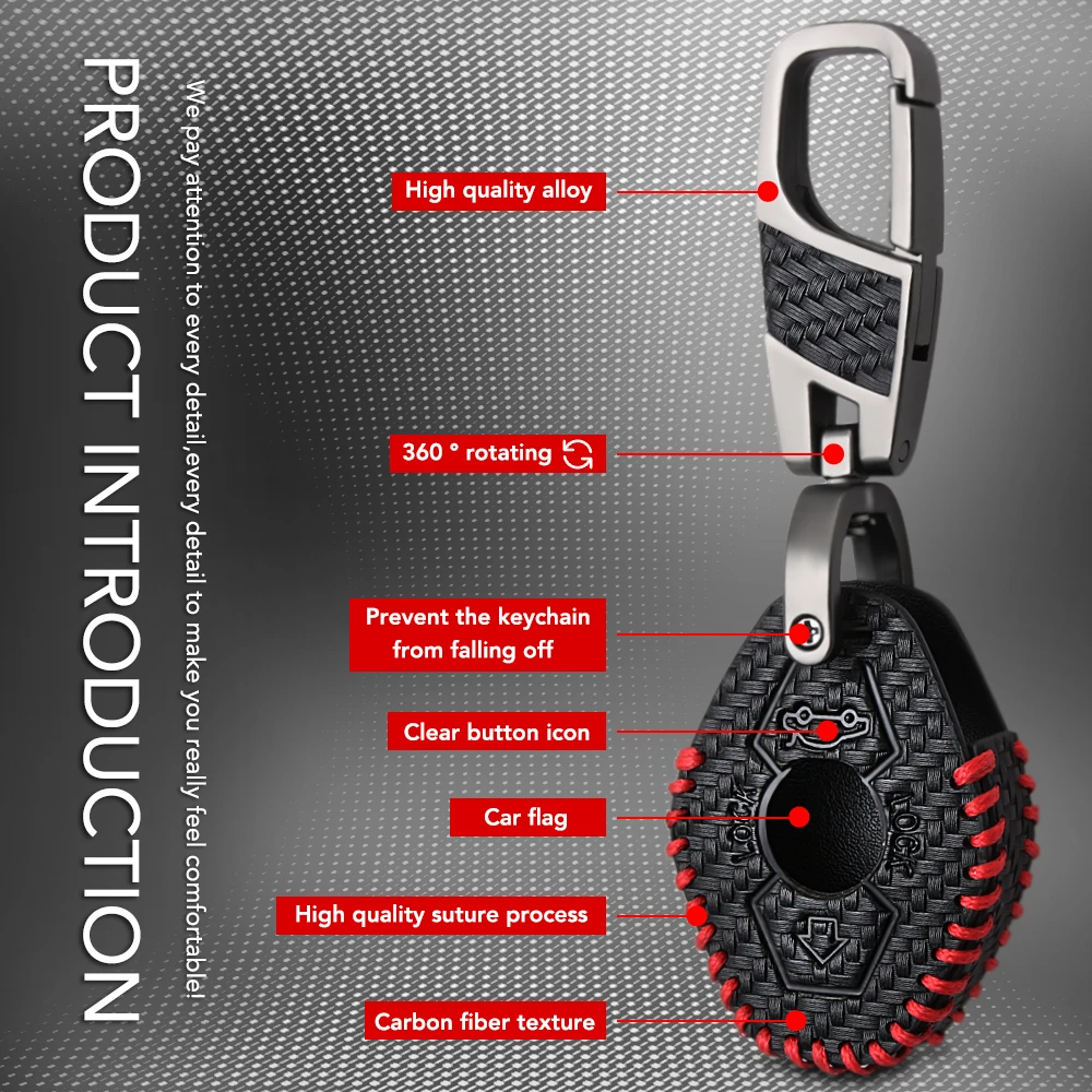 Car Key Case Leather Zinc Alloy Carbon Fiber Style for BMW M3 E38 E39 E46 E53 E60 E61 E83 E85 E86