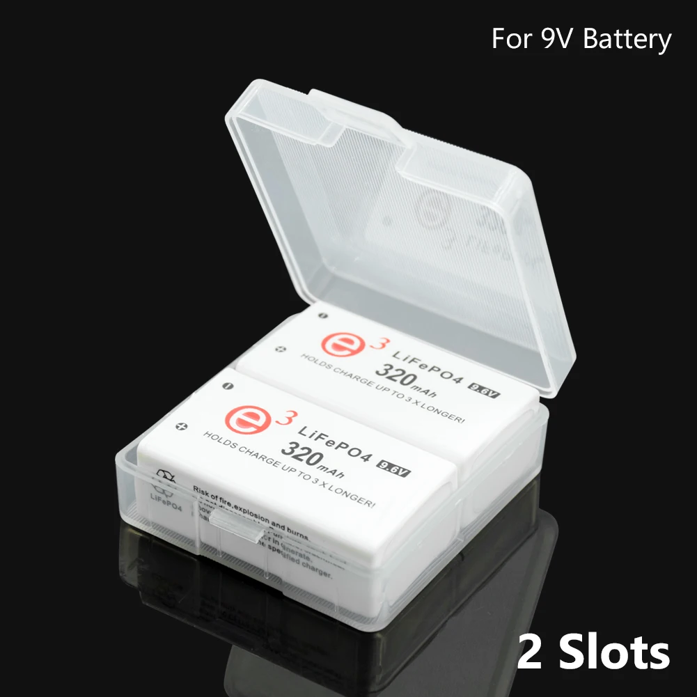 

New Soshine Battery Holder Case Transparent Hard Plastic Batteries Storage Box Cover For 9V 6F22 Battery Organizer Container