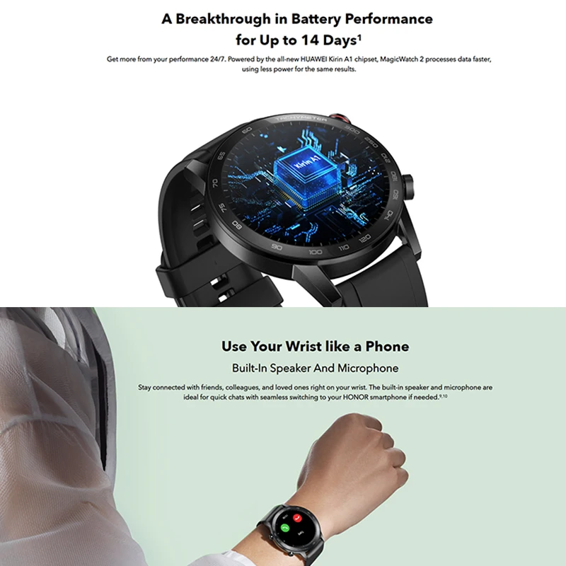 Honor Magic Watch 2 умные часы Bluetooth 5,1 умные часы 14 дней водонепроницаемые умные спортивные часы Двойной режим для Android iOS