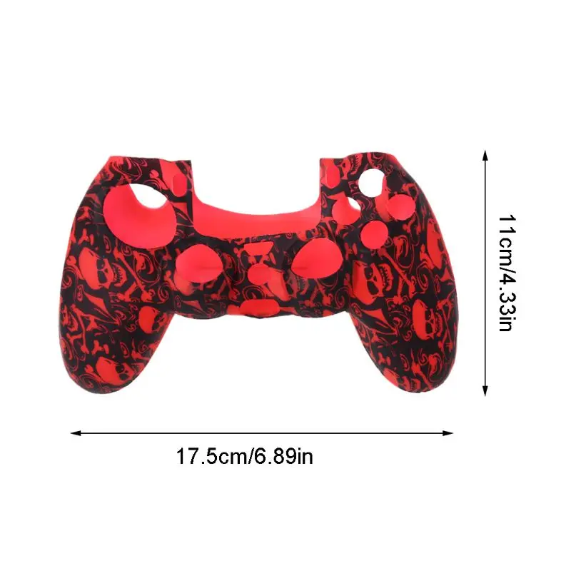 

1Set Skull Pulley Silicone Case Protective Cover with Joystick Cap for sony ps4 203A